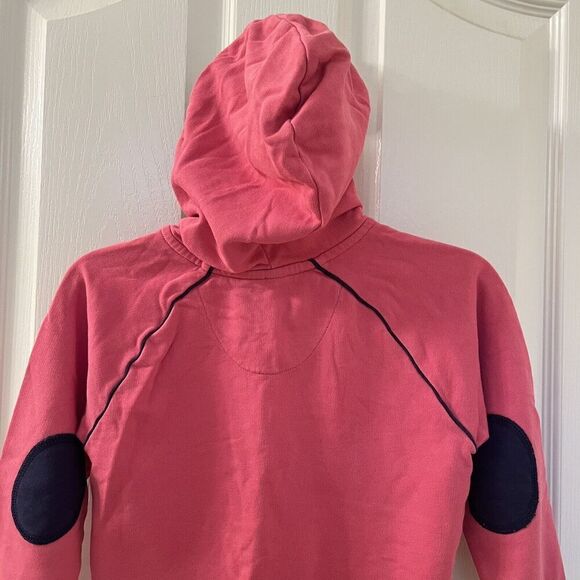 Hanna Andersson Pink Zip Hoodie Elbow Patches Piping Cotton Girls Size 110 US 5 - Picture 10 of 12